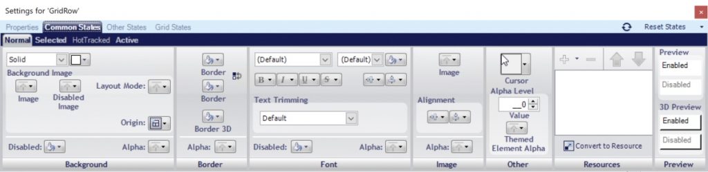 Screenshot style editor settings in MAIN