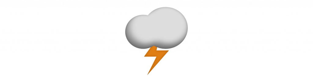 Illustratie van een donderwolk met een bliksem