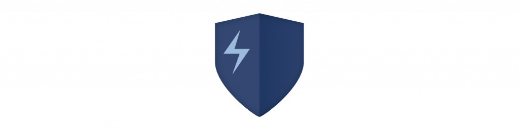 illustration of blue shield with lighting sign