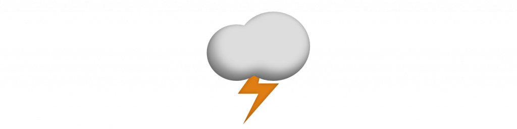 illustration of grey cloud with orange lightning