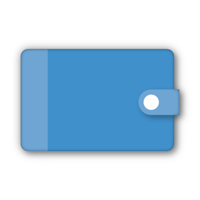 icon met een blauwe portefueille