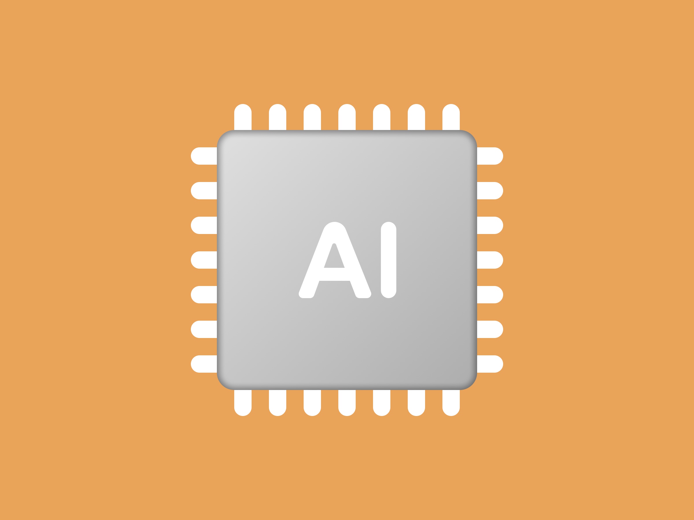 Illustratie van een AI chip